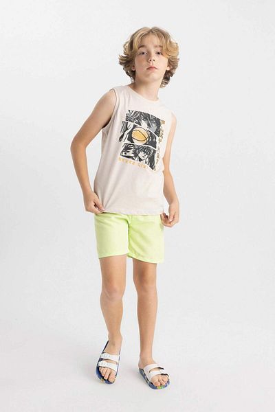 DeFacto Boy's Printed Crew Neck Tank Top - C5107A824HS