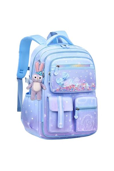 OricareFain School Backpack, NEVERMORE, 45 x 30 x 19 cm, Cute Design with Bow, Water-Resistant, Blue