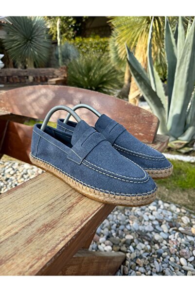by selvi Lukka Shoes Lotus Men's Faux Leather Blue Loafer Espadrille