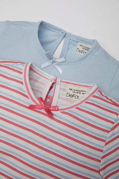 DeFacto Kız Bebek 4lü Pijama Takımı Baskılı Kısa Kollu Penye Üst Şort C3485A524HS