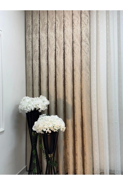 NİVEMESHOME Nivemeshome Bade V_5206 1/3 Frequently Pleated Background Curtain Apm