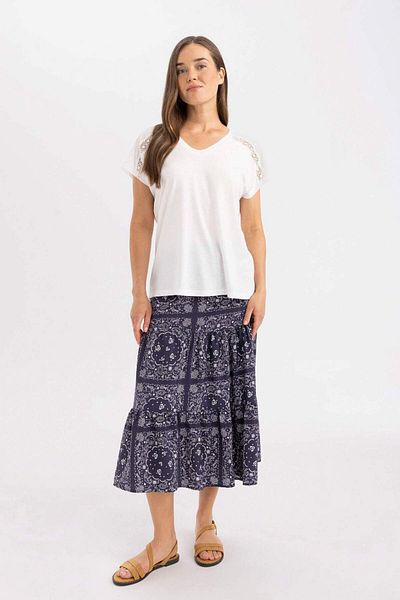 DeFacto Patterned Aerobin Midi Skirt C4411Ax24Sm