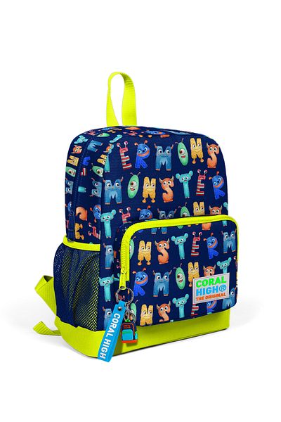 Coral High Kids Highlighter Yellow Σχολική Τσάντα δύο τμημάτων 23626