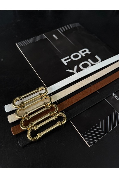 Fiori 4’lü Gold Tokalı İnce Kemer, Pantolon Kemeri, Gömlek Kemeri, Ceket Keme...