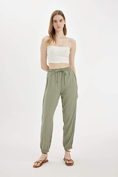 DeFacto Viskon Jogger Pantolon Normal Bel Bilek Boy Cepli Basic Düz X0140AZ24SM