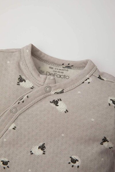 DeFacto Chlapecká 3dílná sada kombinézy s dlouhým rukávem a krátkým rukávem na patentky Body Baby Bib C2809A524SP