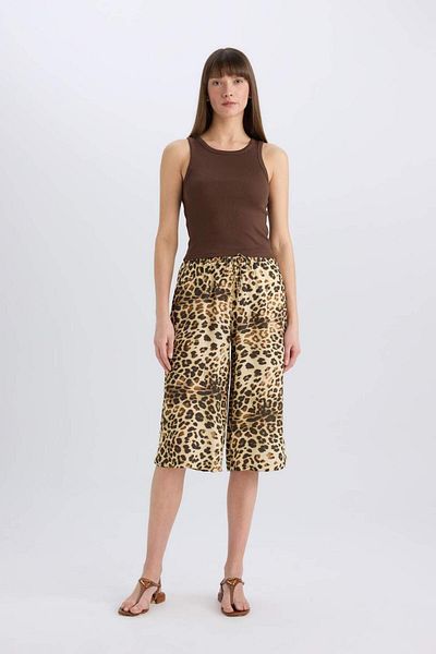DeFacto Patterned High Waist Viscose Capri I6823Az24Sm