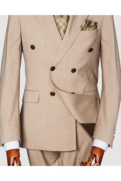 echol Ech. 513 Pinstripe Double Breasted Suit
