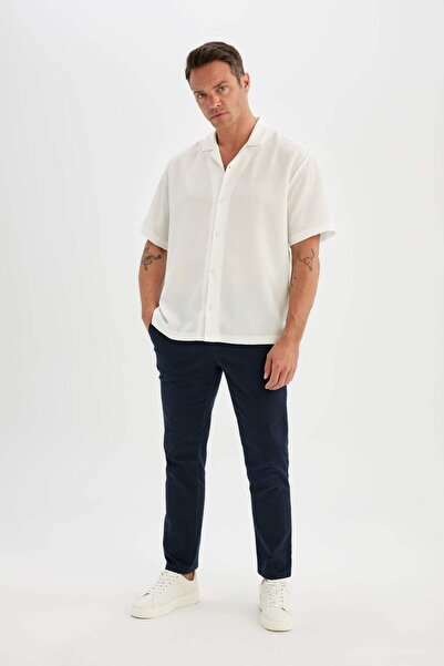 DeFacto Regular Fit Нормальний крій Літні твілові брюки з карманами Прямий крій D1779AX24SP