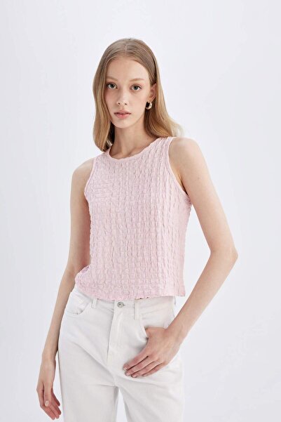 DeFacto Κανονική εφαρμογή με στρογγυλή λαιμόκοψη Basic Straight Wrap Tank Top C9030ax24sm