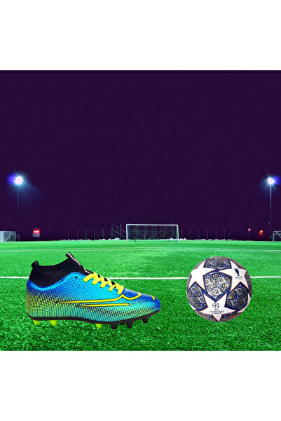 Walked Чоловічі дитячі сині шкарпетки з манжетами та шнурівкою для футболу