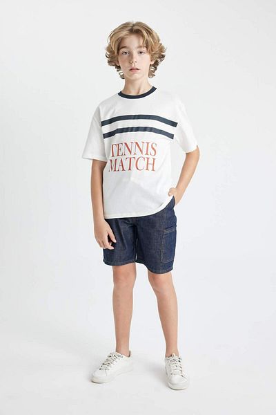 DeFacto Boy - Crew Neck Printed Oversize T-Shirt C4904A824HS