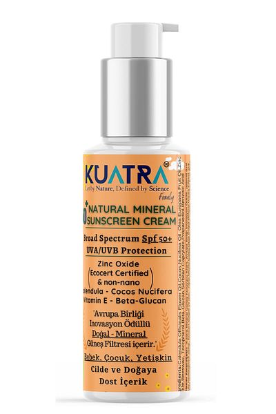KUATRA SPF 50 Natural-Mineral Sunscreen - Cream Baby and Adult Sunscreen