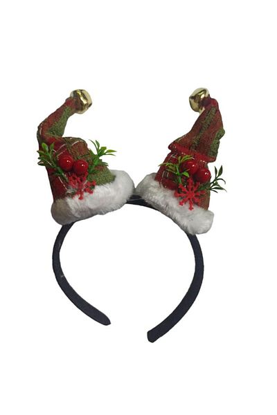 partidolu Kokina Ornate Santa Claus Hat Shaped New Year Crown with Sound Bell 1 Piece