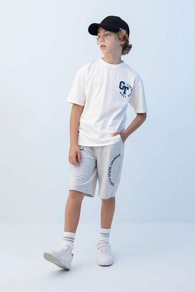 DeFacto Boy's Oversize Wide Fit Printed Shorts C3896A824Hs