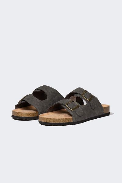 DeFacto Men's High Sole Double Banded Faux Leather Slippers B7414Ax24Sm