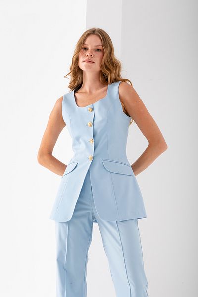 VUNTAL Metal Buttoned Vest Double Suit