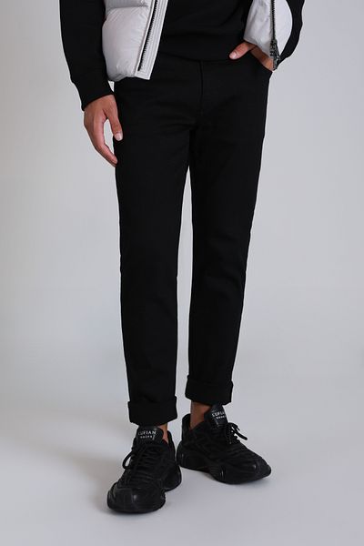 Lufian Anton Smart Jeans - Pantaloni negri Slim Fit pentru bărbați