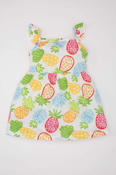DeFacto Baby Girl Pattern Sleeveless Dress C0078A524SM