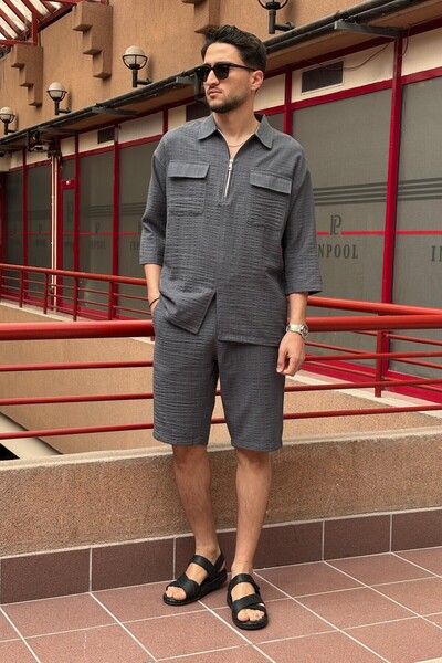 inpool Гофрована тканина Літній оверсайз на блискавці G12-297 Kolour Комплект