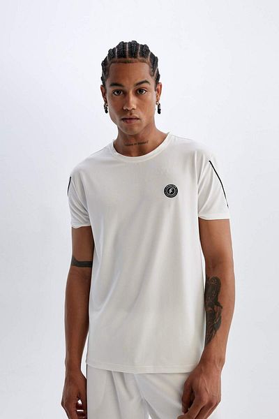 DeFacto DeFactoFit - Crew Neck Printed Athlete T-Shirt, Heavy Fabric, Short Sleeve - C1748AX24SM