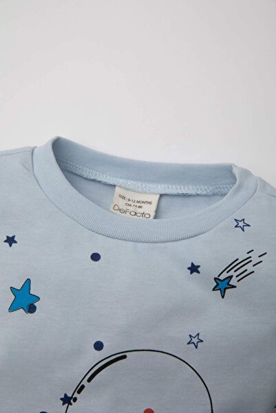 DeFacto Erkek Bebek Pijama Takımı Penye Baskılı Kısa Kollu Üst Şort C3532A524HS