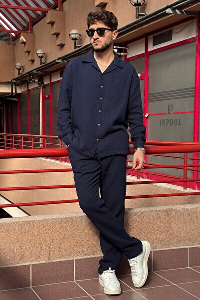 inpool Муслінові тканні літо осінь 100 бавовняні штани великого розміру GomlekPants G11295