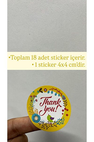 colortouch Thank You-5 Etiket 18 Adet 4x4 Cm