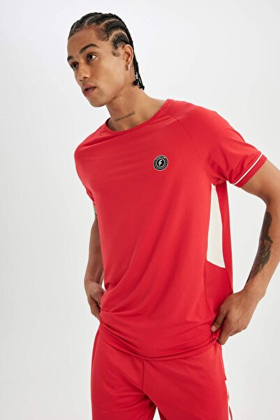 DeFacto DeFactoFit Standard Fit Crew Neck Printed Heavy Fabric Short Sleeve Sportswear T-shirt D1007AX24SM