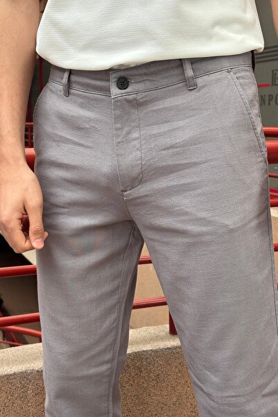 inpool Men, Slim Fit, Casual-Daily, Linen Woven, Cotton, Seasonal Trousers 301