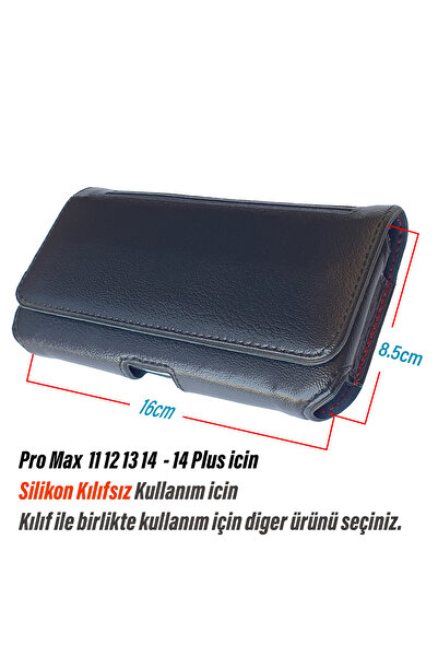 VİZYON iPhone 12 Pro Max 13 Pro Max 14 Pro Max 14 Plus  Uyumlu Bele Takılan  Kılıfı Kılıfsız Kullanım 16cm