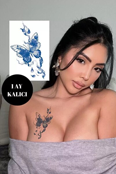incebeltayt Kelebek Figürlü 12 Saat Sonra Kararan Geçici Dövme 1 Ay 30 Gün Kalıcı