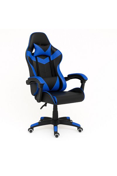Zenga Scaun de gaming Extreme RX, piele sintetică, negru/albastru