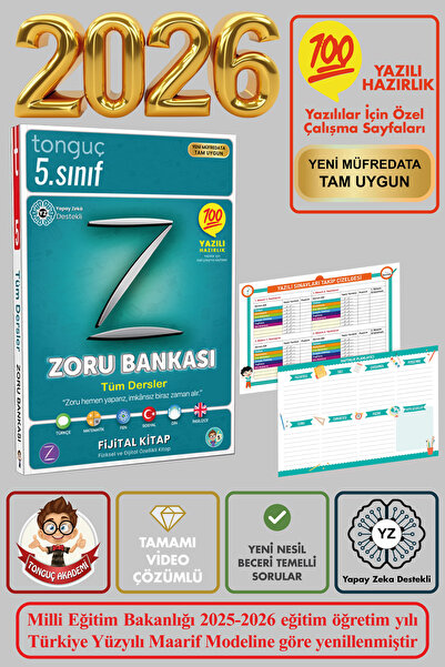 Tonguç Yayınları 5. Sınıf Yeni Nesil Tüm Dersler Zoru Bankası Soru Bankası