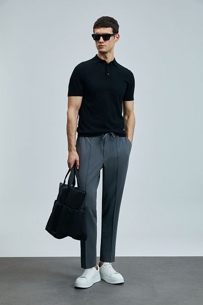 Lufian Sımon Smart Erkek Chino Pantolon Slim Fit Antrasit