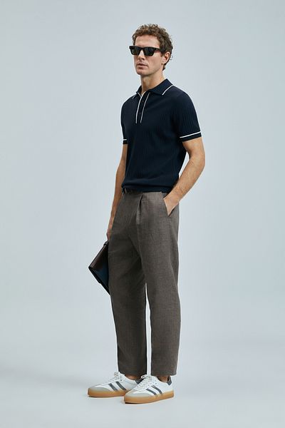 Lufian Dante Men's Cotton Sweater Dark Navy Blue