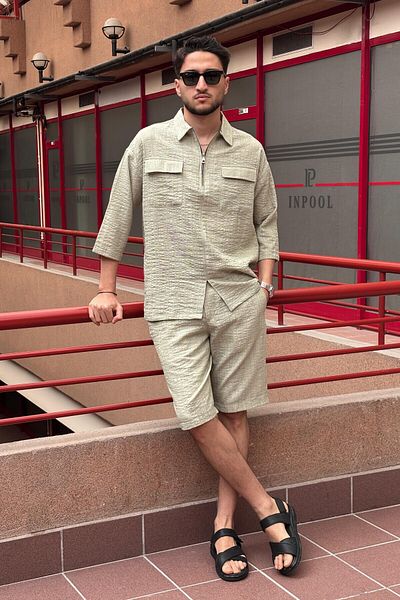 inpool Seersucker Woven Summer Oversize Zippered G12-297 Color Set