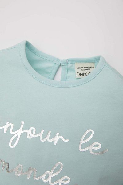 DeFacto Baby Girl Crew Neck Printed Short Sleeve T-Shirt C5179A524Sm