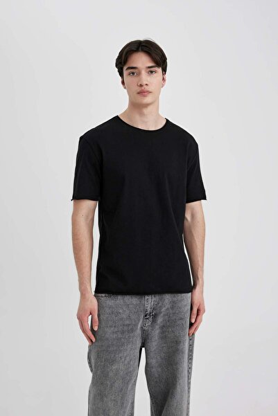 DeFacto Μπλουζάκι με κοντό μανίκι με λαιμόκοψη με κανονική εφαρμογή B7755ax24sm