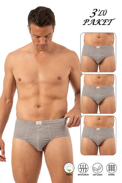 ÖZKAN underwear Özkan 0037 3 Pack Men's 100% Cotton Combed Single Jersey Flexible Comfortable Slip Underpants