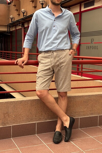 inpool Ανδρικά, Δαντέλα στη μέση, Λινά εμφάνιση, Κανονική εφαρμογή, Παλιά χρηματική κουλτούρα, Σορτς 167-1