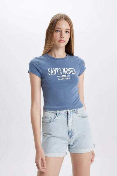 DeFacto Tricou cu mânecă scurtă cu gât turnat și imprimat C9331AX24SM