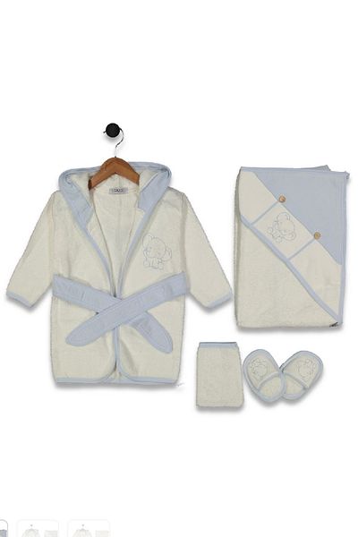 Cherub Baby Filli Bathrobe Set Organic Newborn Baby Boy Towel Bathrobe Set Organic - Baby Birth Gift