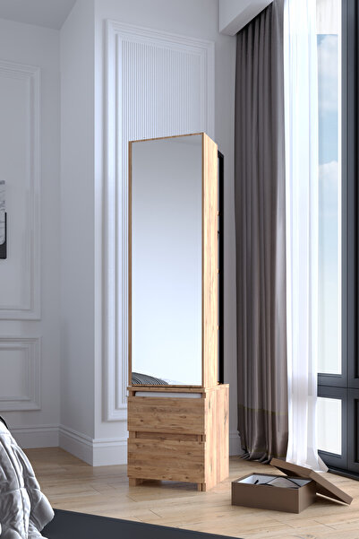 Decomob Shiny Aynalı Çekmeceli Takı Ve Aksesuar Dolabı Çok Amaçlı Dolap Makya...