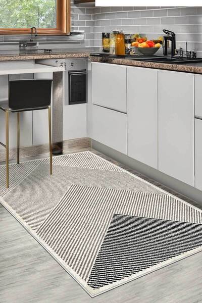 Decomia Home Dijital Kaymaz Yıkanabilir Modern Mutfak Halısı Salon Halısı Yol...