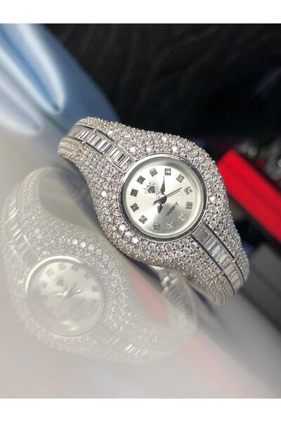 vogutima Kadın Gümüş Saat - Pırlanta Tasarım Zirconia Taşlı • Işıklı Kutuda • Sevgiliye • Eşe • Anneye Saat