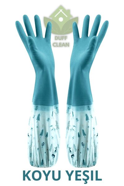 DUFF CLEAN Standard L Size Hot Dishwashing Gloves Durable Waterproof Household Gloves Water Dust Stop Cleaning