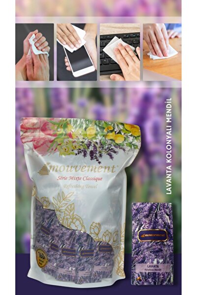 MOUVEMENT Lavanta Kokulu 160'lı Kolonyalı Mendil: Huzur Veren Tazelik