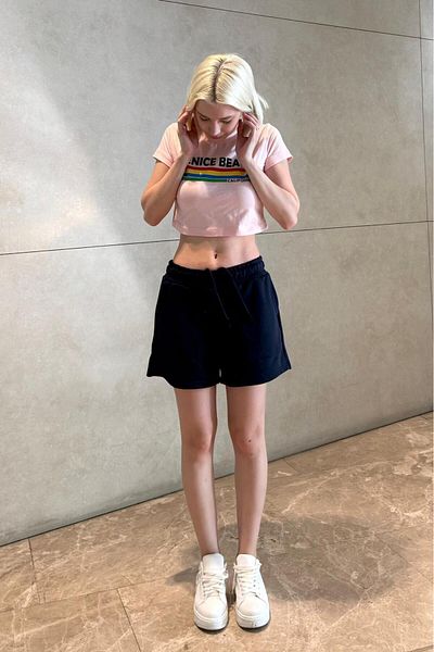 Madmext Navy Blue Basic Women's Shorts Mg2511