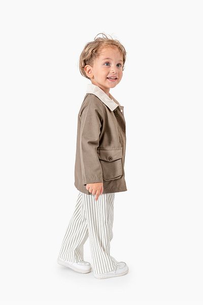 Jikko Baby 3 Piece Set with Pocket Detail Striped Trousers 9073